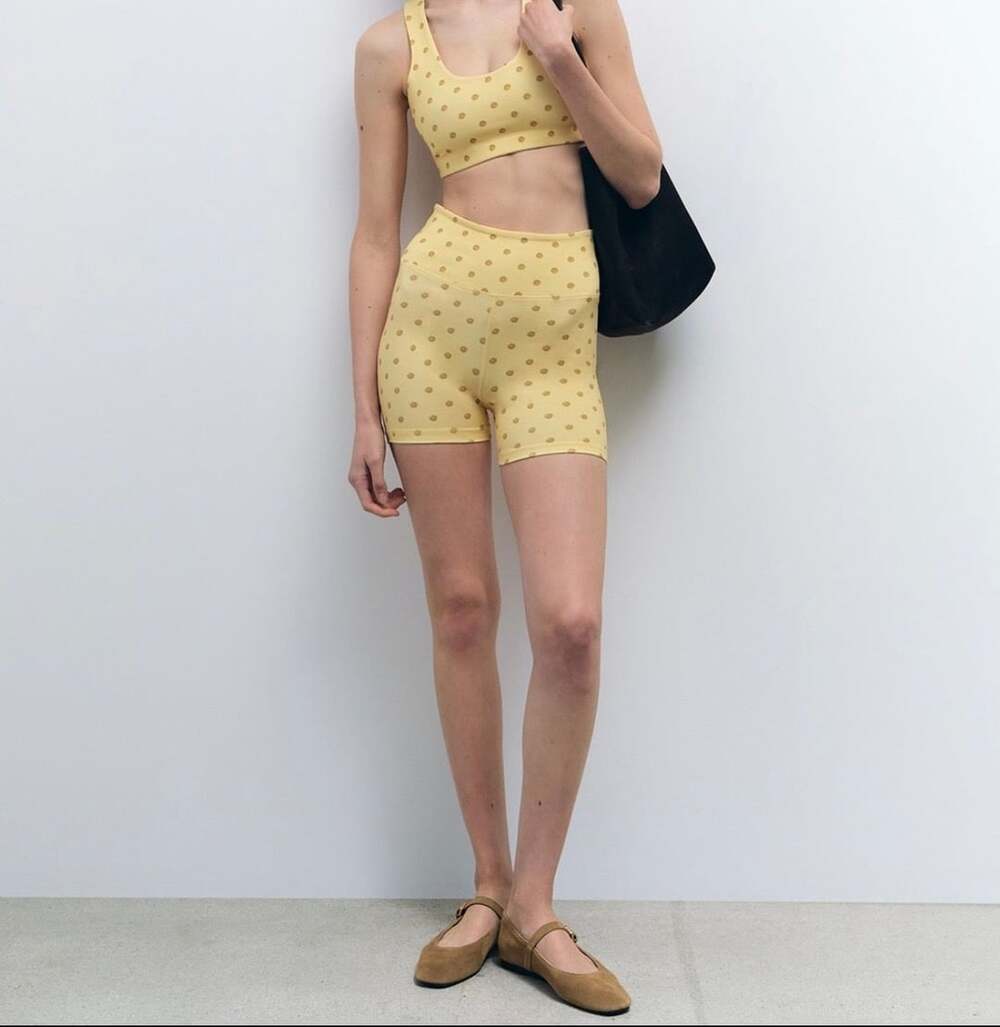 Mate The Label Organic Cotton Shorts Size M Daisy Print Yellow